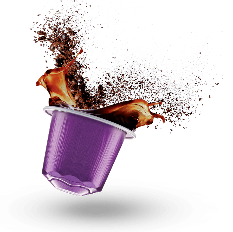 Capsula ripresa con tecniche 3d da Sinergica mentre fa fuoriuscire il caffè per Cellini caffè